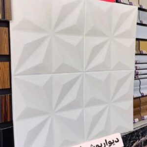 دیوارپوش فومی 70*70 سانت هشت پر سفید پشت چسب دار